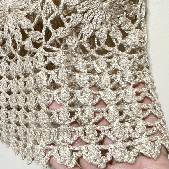 Bohemian Tan Crochet Tank Top Size Small - Picture 9 of 10